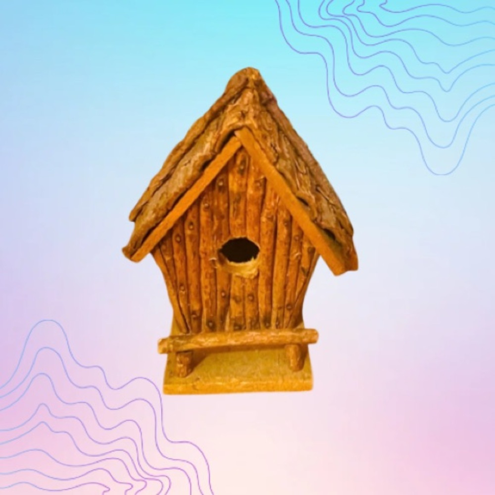 VINTAGE Rustic Wooden Birdhouse Decor